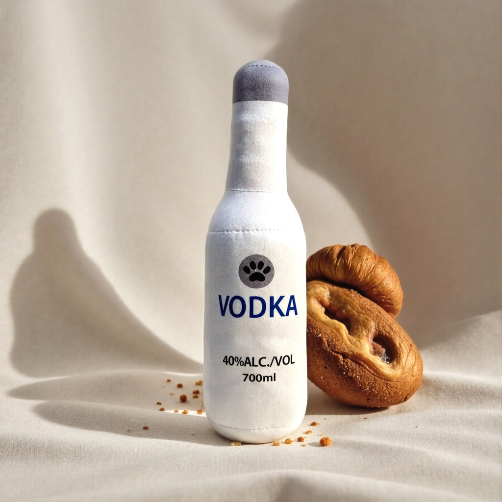 Dog Toy Realistic Wine Bottle Chew-Resistant Self-Entertainment Plush Toy for Cats and Dogs Teeth Cleaning Sound-Making Toy
