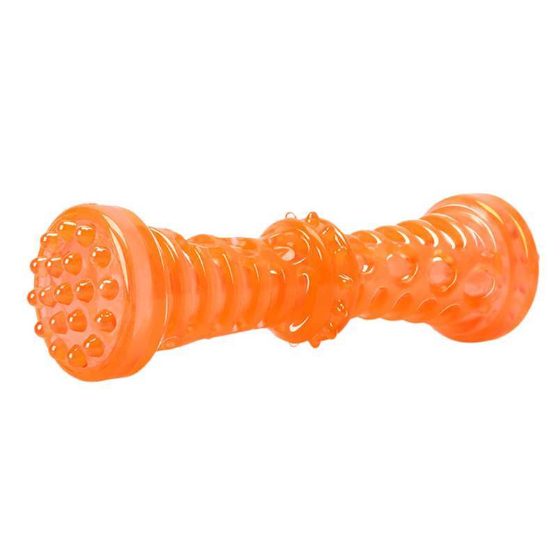 Juguete Hueso de Goma TPR para Perros | Sonido, Resistente y Limpiador de Dientes