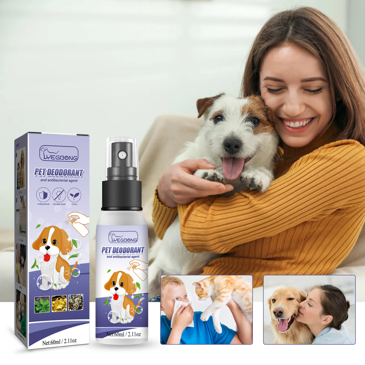 Pet Deodorant Spray To Remove Odors, Dogs And Cats To Remove Urine Odor Body Odor Feces Smell Clean Air