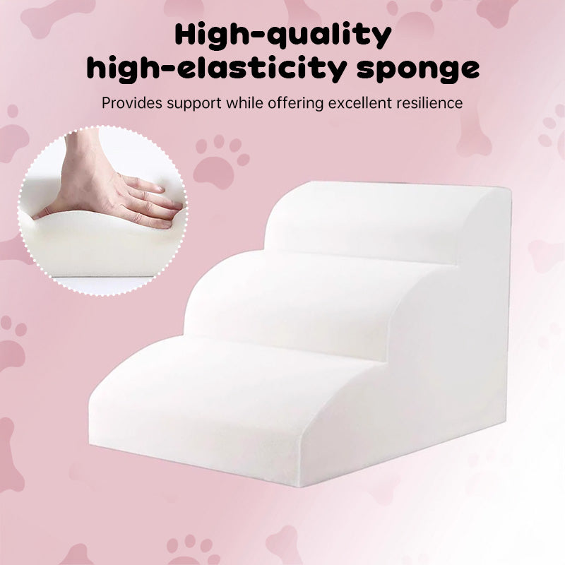 2/3/4-Step Pet Stairs/Ramp: Washable Non-Slip Memory Foam, Removable, Multi-Scene for Dogs & Cats