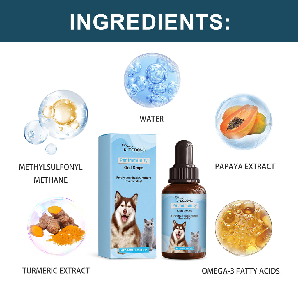 Pet Immune Oral Drops, Special Nutritional And Immune Health Drops For Cats And Dogs