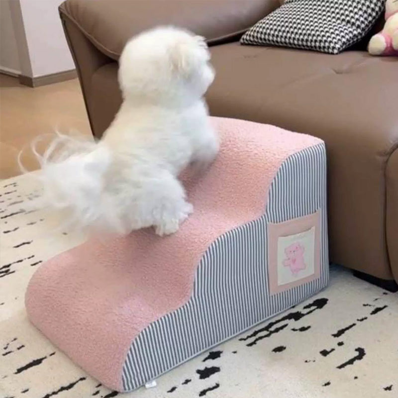 2/3/4-Step Pet Stairs/Ramp: Washable Non-Slip Memory Foam, Removable, Multi-Scene for Dogs & Cats