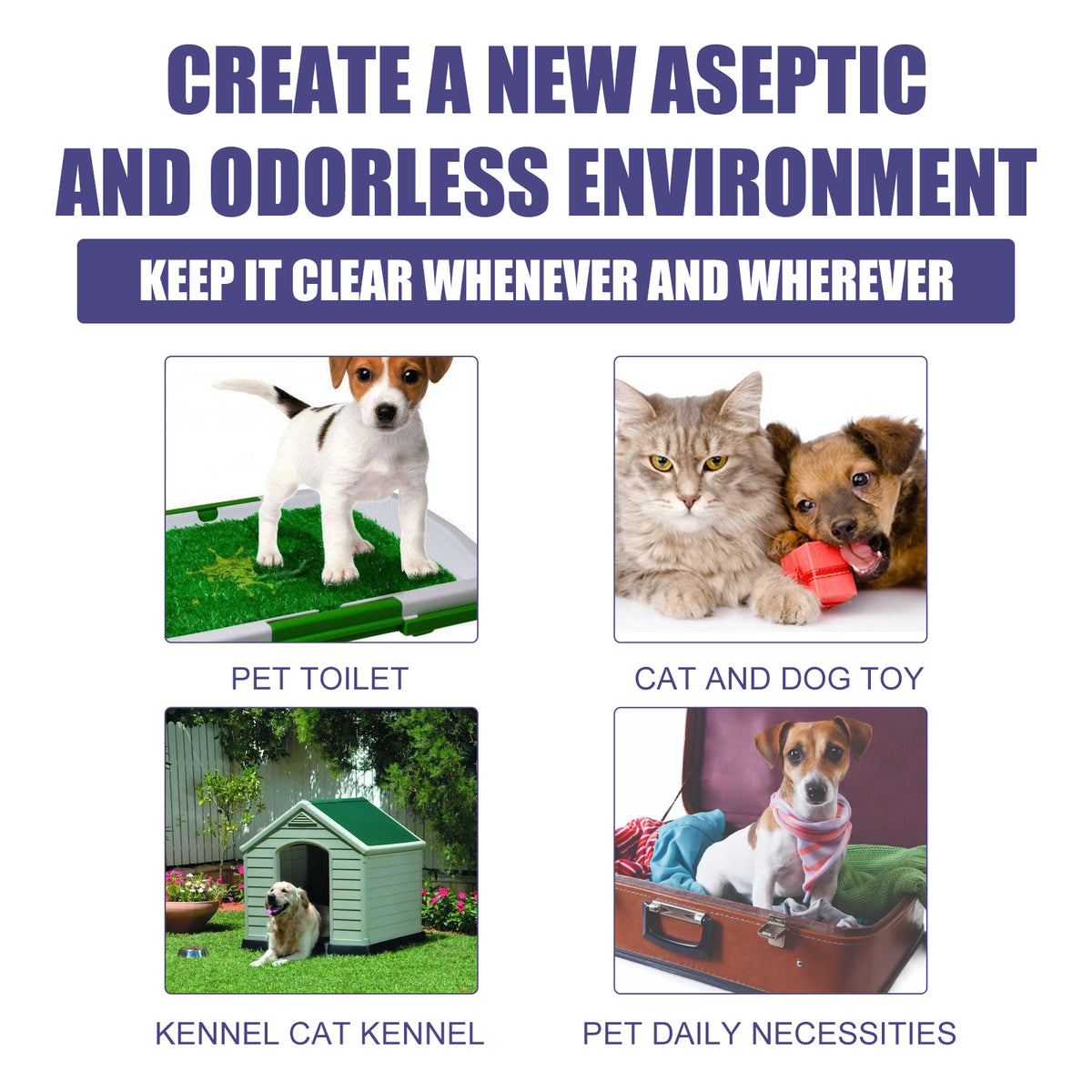 Pet Deodorant Spray To Remove Odors, Dogs And Cats To Remove Urine Odor Body Odor Feces Smell Clean Air