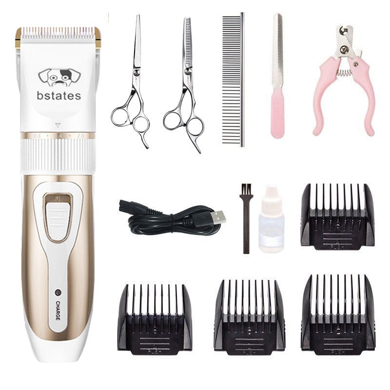 Cortadora de Pelo Profesional USB para Gatos y Perros. Silenciosa y Recargable. Kit de Grooming