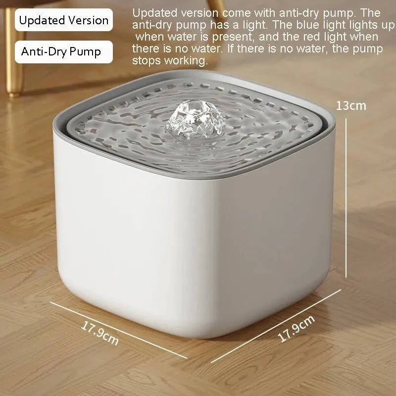 Fuente de Agua Automática 3L para Gatos y Perros. Filtro de 4 Etapas.