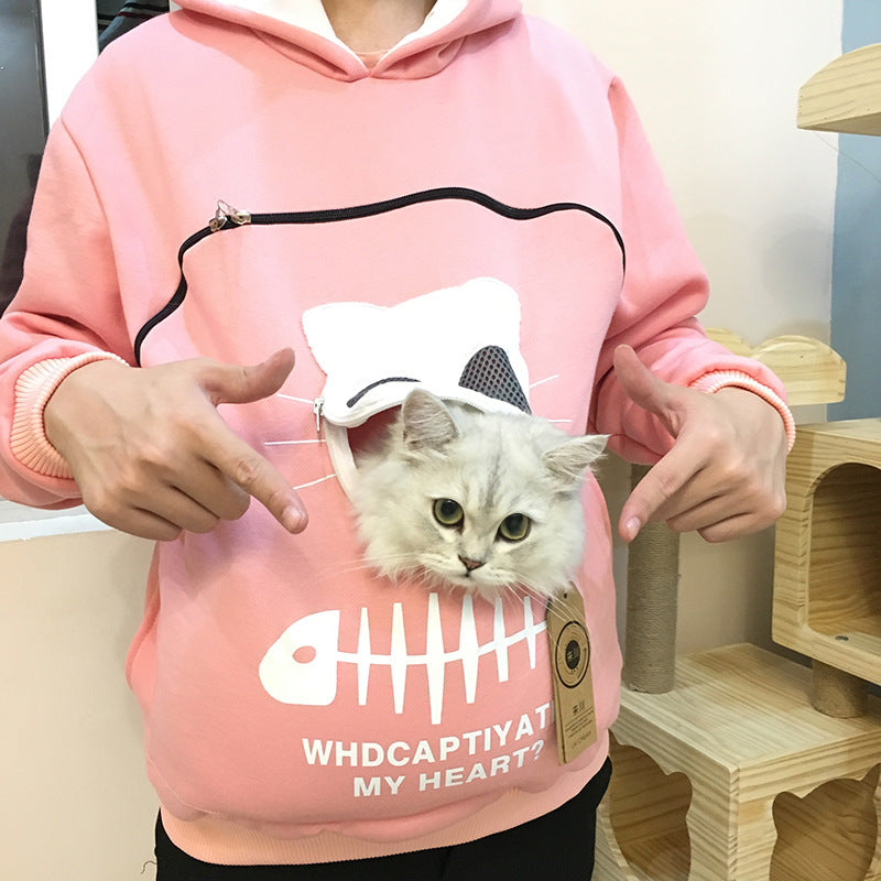 Sudadera Canguro Portabebés para Mascotas - Lleva a tu Gato o Perro Contigo