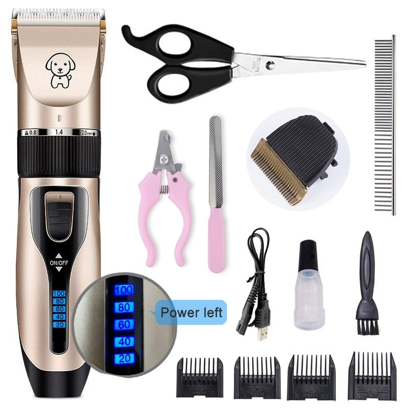 Cortadora de Pelo Profesional USB para Gatos y Perros. Silenciosa y Recargable. Kit de Grooming