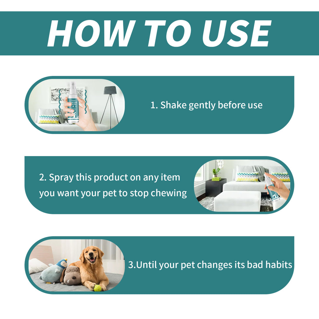 Spray Corrector para Mascotas. Antiarañazos y Antimuerdos para Sofás y Muebles