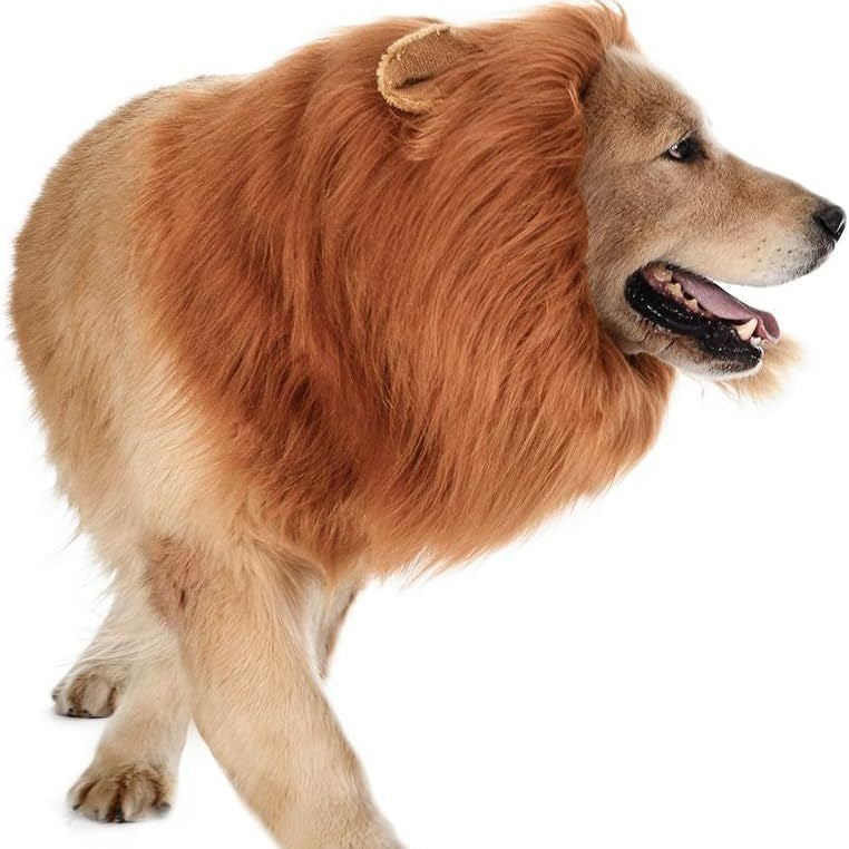 Máscara de León con Orejas para Mascotas. Disfraz Divertido para Perros y Gatos