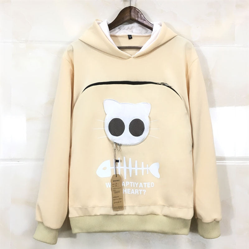 Sudadera Canguro Portabebés para Mascotas - Lleva a tu Gato o Perro Contigo