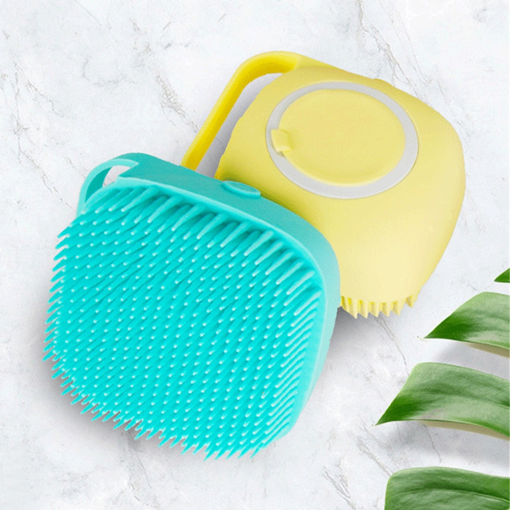 Cepillo de Baño de Silicona para Perros y Gatos. Masaje, Champú y Eliminación de Pelo | 3 Colores