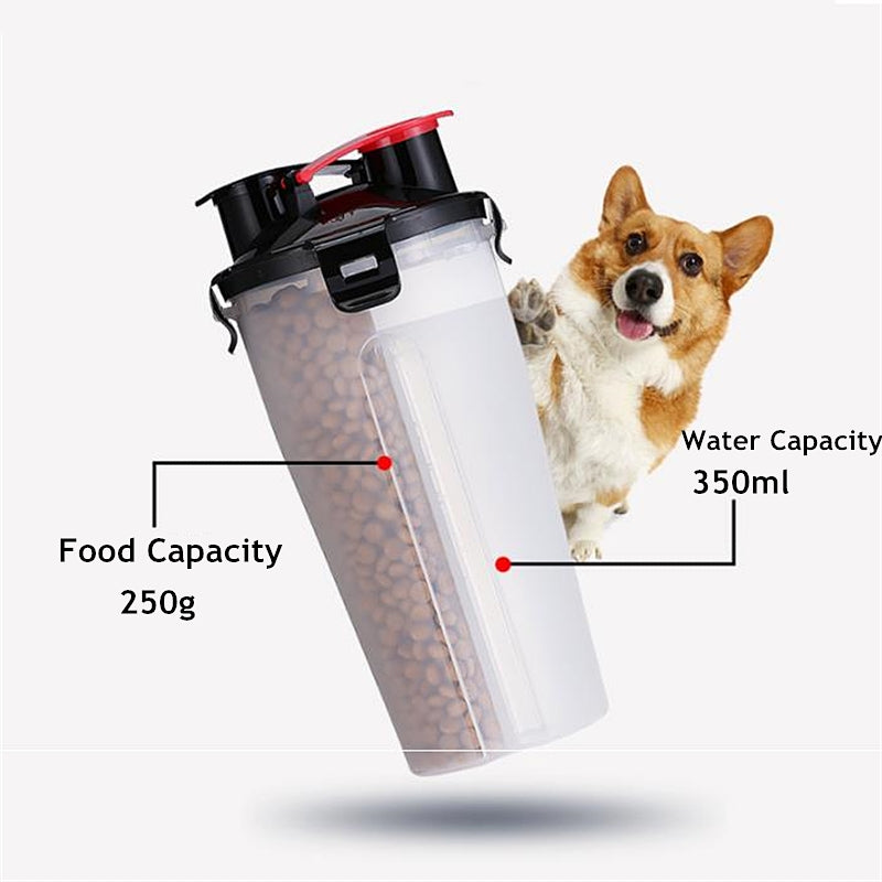 Botella de Agua y Comedero Portátil 2 en 1 para Perros