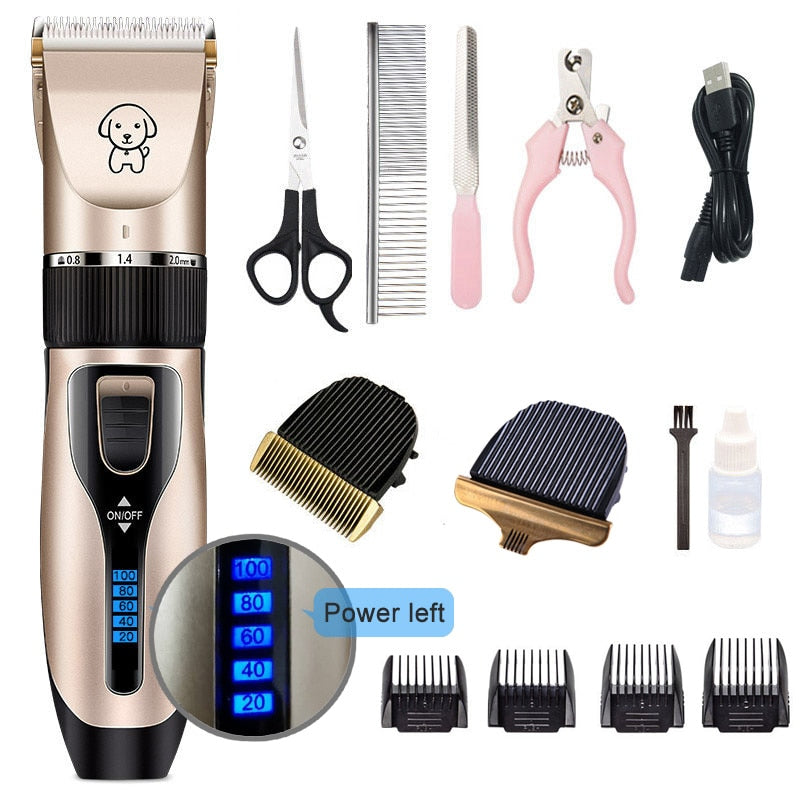 Cortadora de Pelo Profesional USB para Gatos y Perros. Silenciosa y Recargable. Kit de Grooming