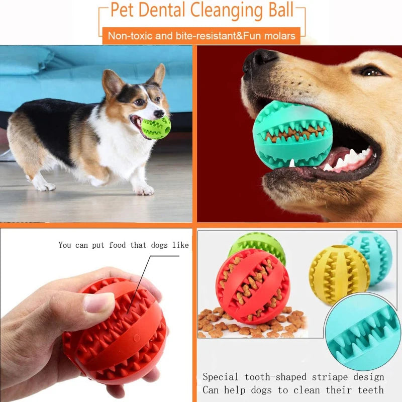 Pelota Interactiva de Goma para Perros y Gatos – Juguete Dispensador de Premios
