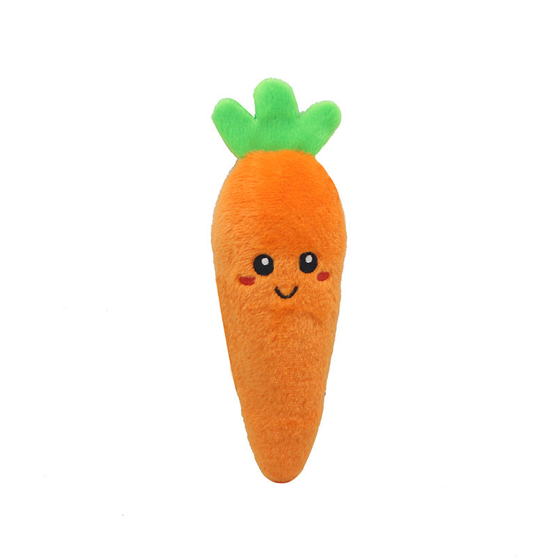 Pet Plush Sound Toys Fruits and Vegetables Dogs and Cats Educational Toys Supplies Cactus, Corn, Eggplant