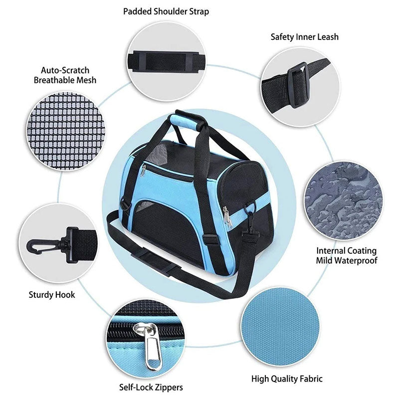 Bolsa Transportadora Plegable y Expandible para Mascotas | Malla Transpirable | 9 Colores