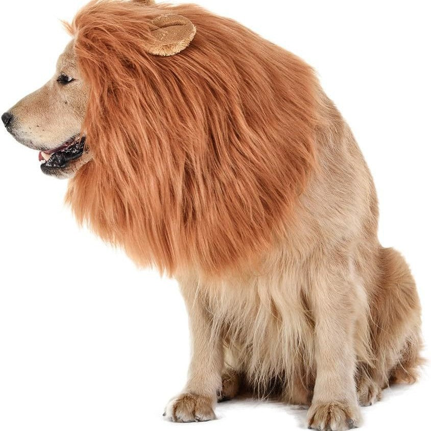 Máscara de León con Orejas para Mascotas. Disfraz Divertido para Perros y Gatos