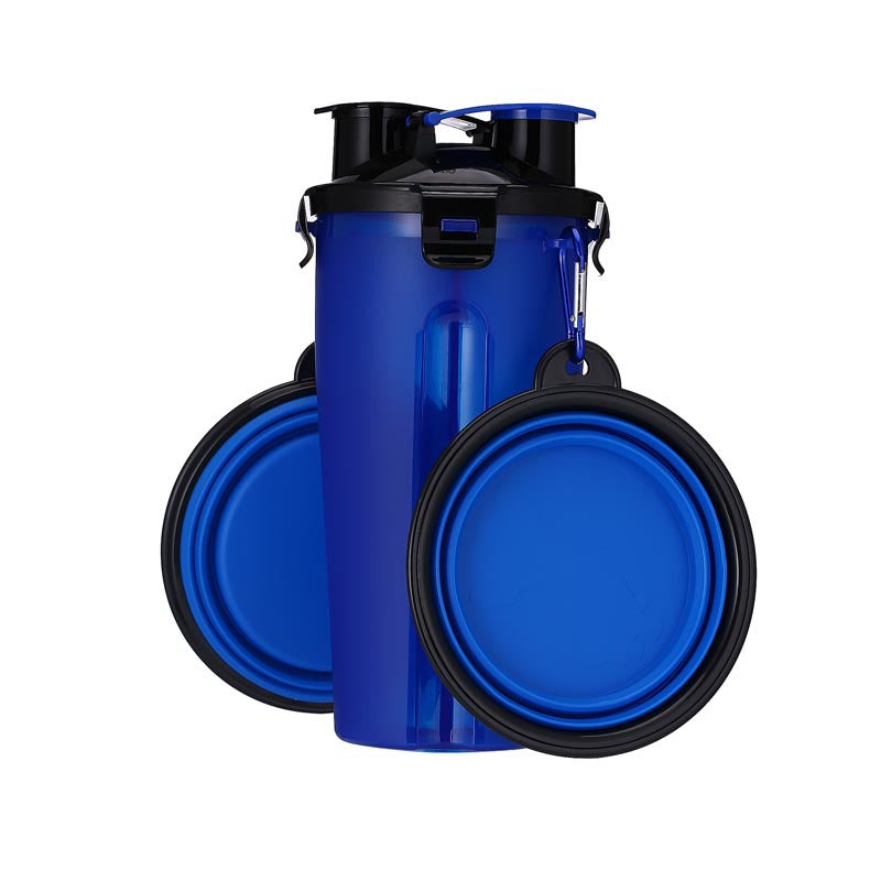 Botella de Agua y Comedero Portátil 2 en 1 para Perros