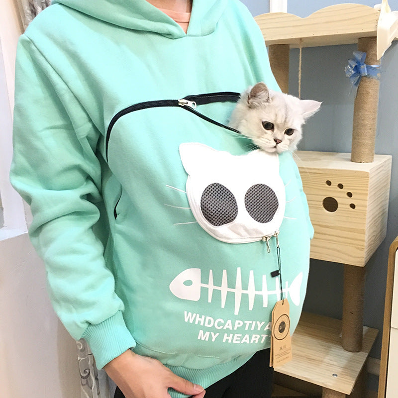 Sudadera Canguro Portabebés para Mascotas - Lleva a tu Gato o Perro Contigo