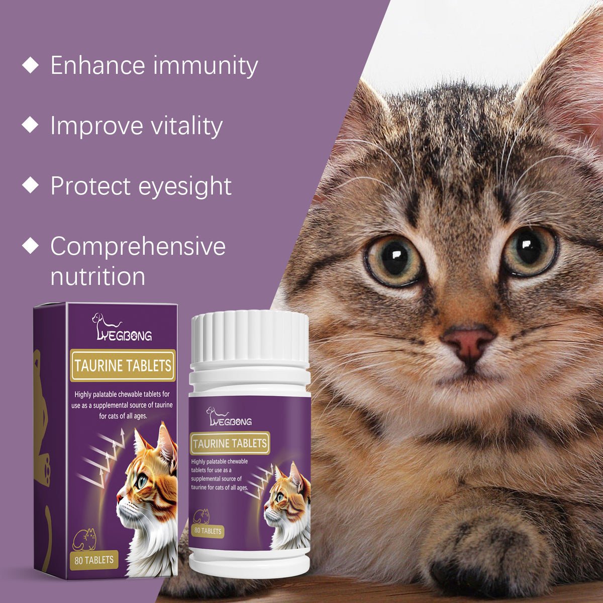 Comprimidos de Taurina para Gatos - Suplemento Nutricional