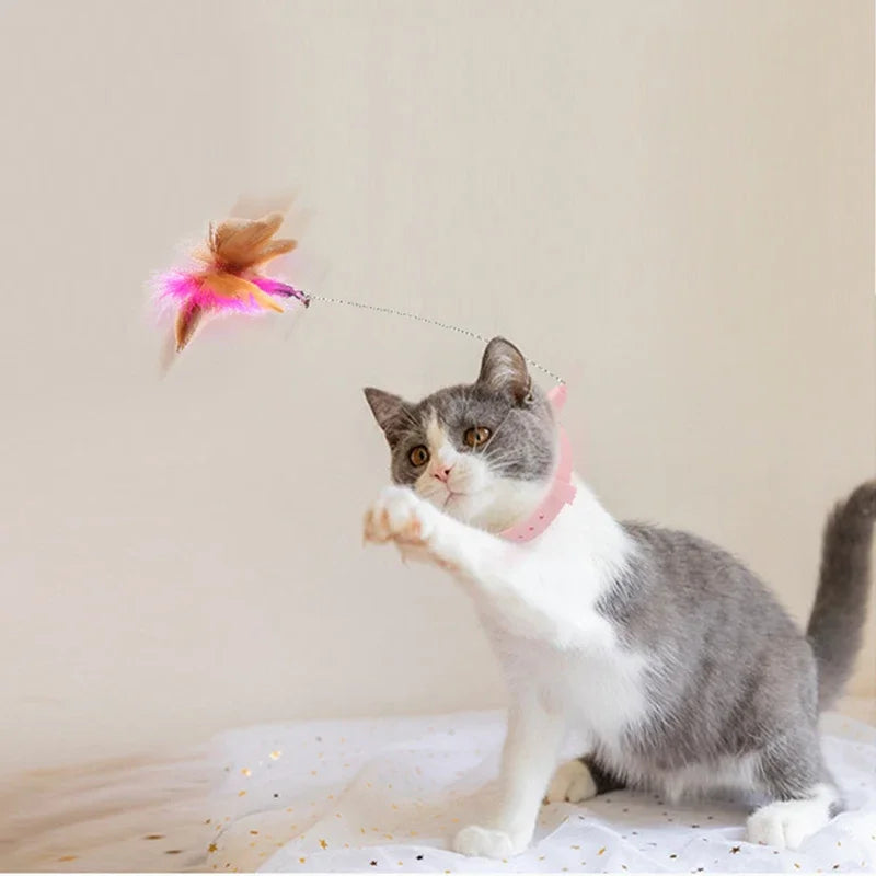Varita Interactiva con Plumas y Cascabel para Gatos