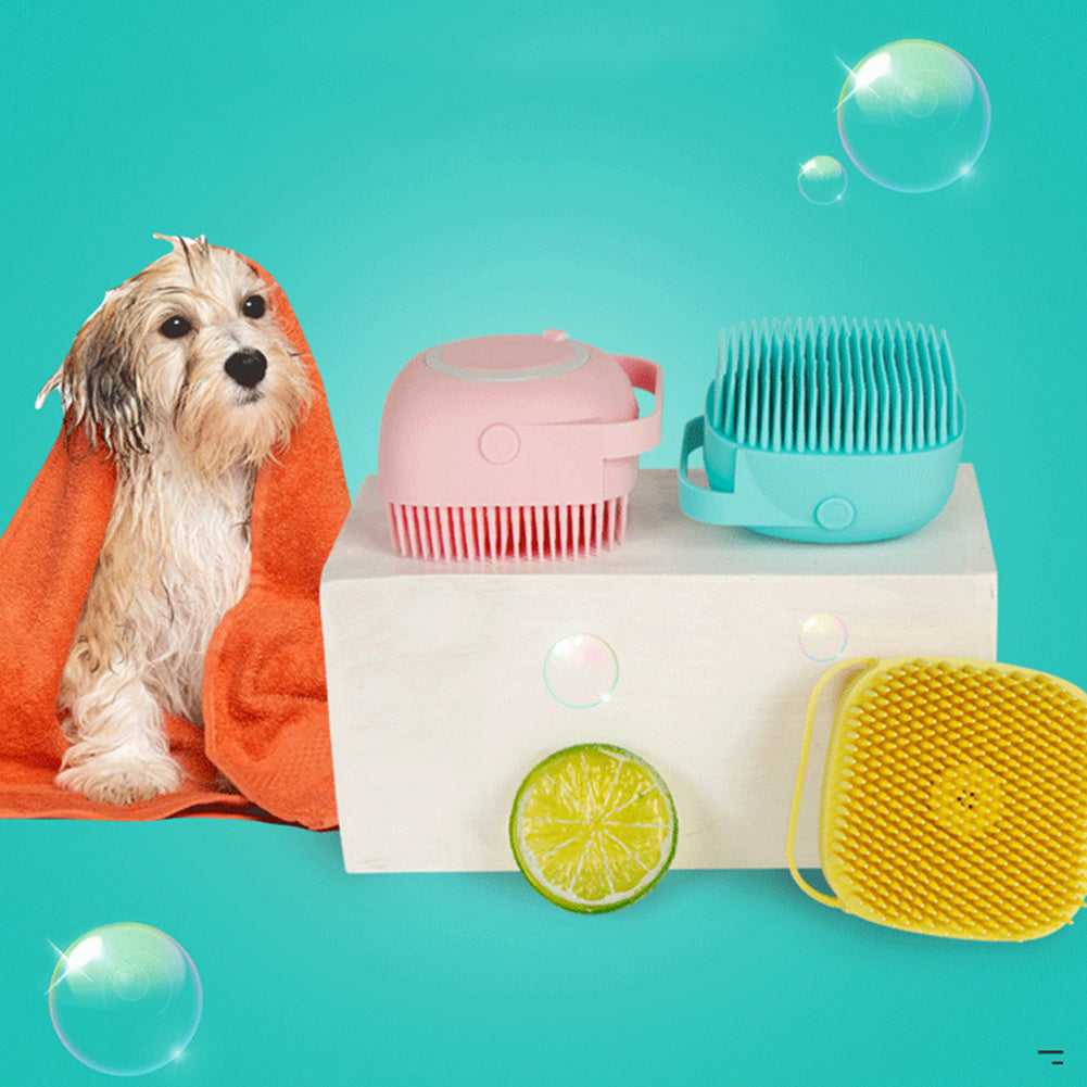 Cepillo de Baño de Silicona para Perros y Gatos. Masaje, Champú y Eliminación de Pelo | 3 Colores