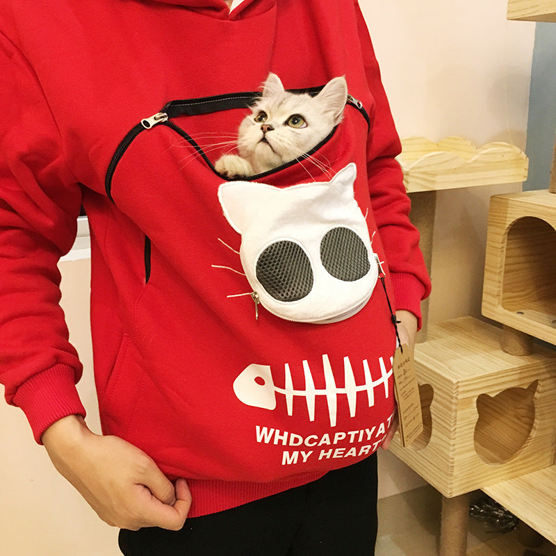 Sudadera Canguro Portabebés para Mascotas - Lleva a tu Gato o Perro Contigo
