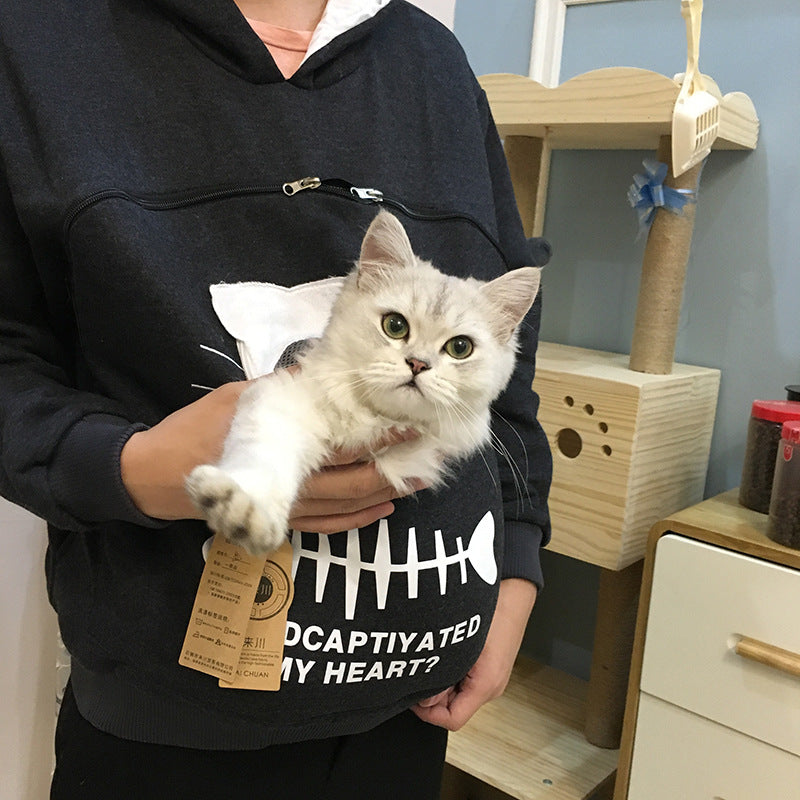 Sudadera Canguro Portabebés para Mascotas - Lleva a tu Gato o Perro Contigo