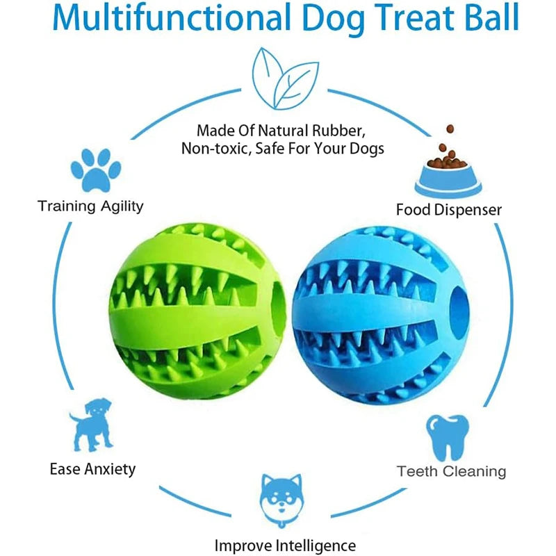 Pelota Interactiva de Goma para Perros y Gatos – Juguete Dispensador de Premios
