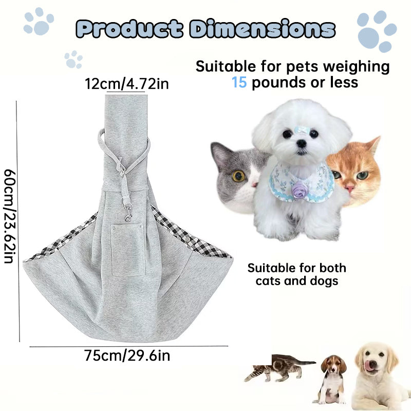 Bolsa Transportín Portátil para Perros y Gatos Pequeños hasta 7,5 kg - Bandolera Ligera para Viajes, Senderismo y Uso al Aire Libre