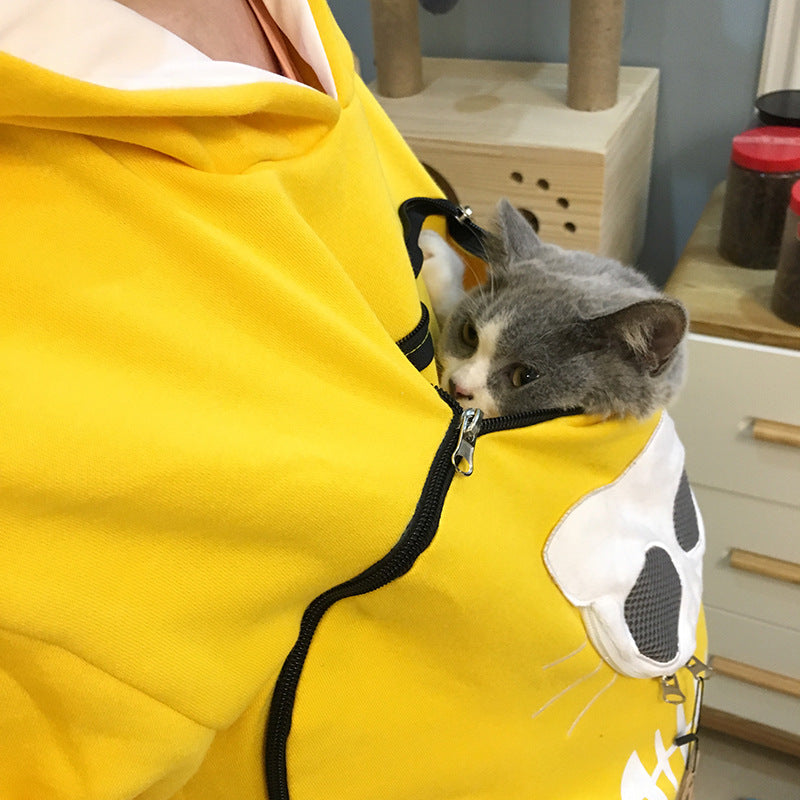 Sudadera Canguro Portabebés para Mascotas - Lleva a tu Gato o Perro Contigo
