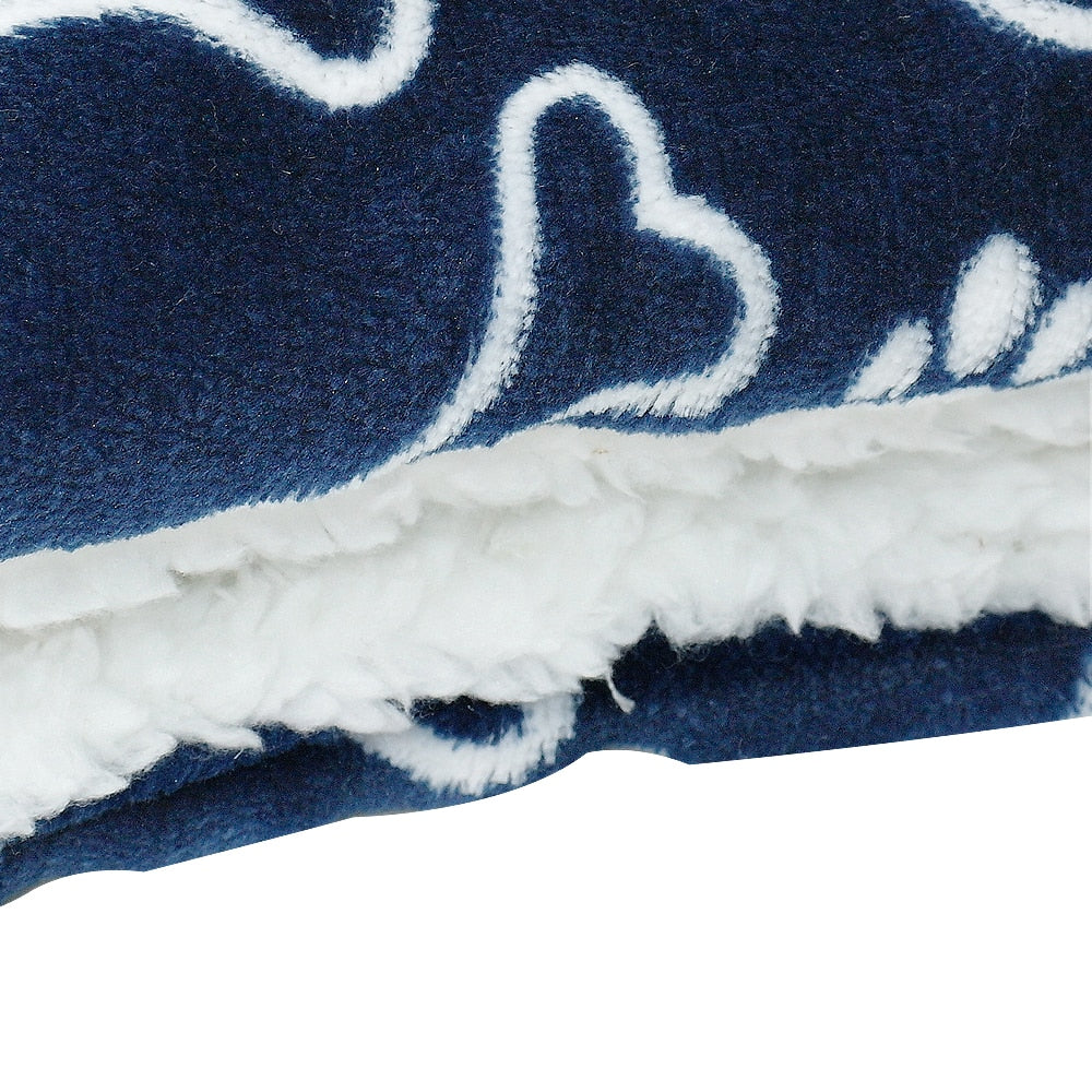 Winter Dog Bed Mat Pet Cushion Blanket Warm Paw Print Puppy Cat Fleece Beds For Small Large Dogs Cats Pad Chihuahua Cama Perro