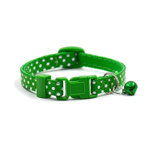Collar Ajustable con Lunares y Campanilla para Perros y Gatos | 6 Colores