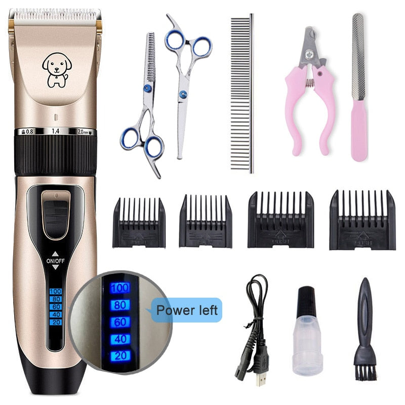 Cortadora de Pelo Profesional USB para Gatos y Perros. Silenciosa y Recargable. Kit de Grooming