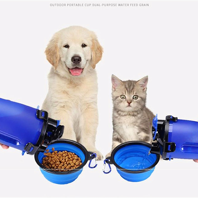 Botella de Agua y Comedero Portátil 2 en 1 para Perros