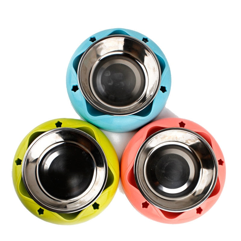 Durable Pet Dog Bowl Stainless Steel Non-slip Drinking Feeding Dual-use Food Feeder For Small Medium Dogs Cats Pet Accessories