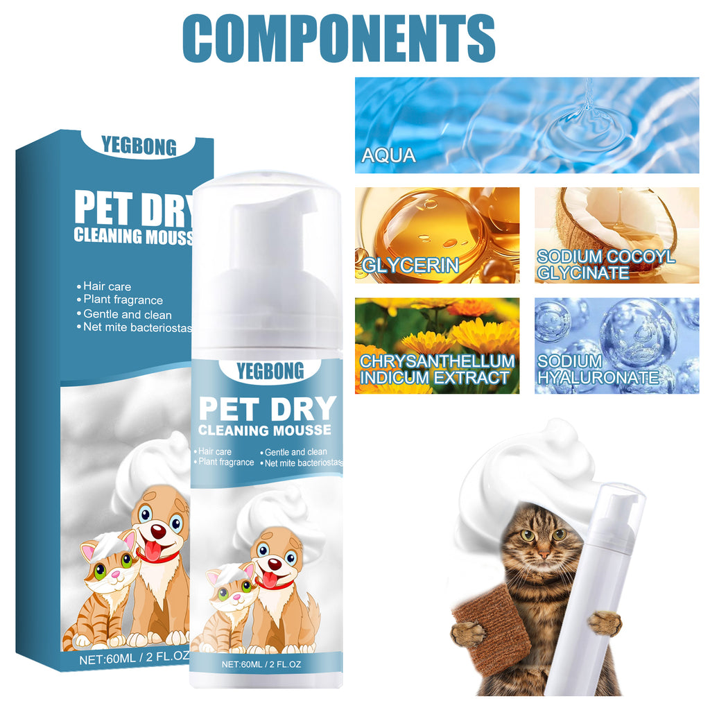 Mousse de Limpieza en Seco para Mascotas