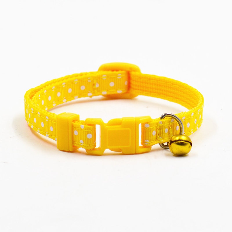 Collar Ajustable con Lunares y Campanilla para Perros y Gatos | 6 Colores