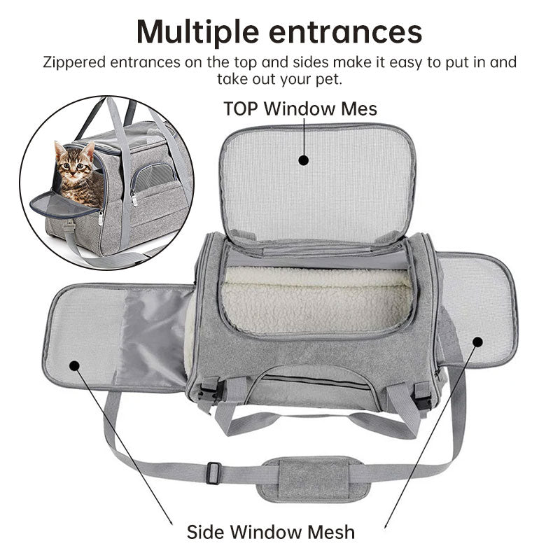 Bolsa Transportadora Plegable y Expandible para Mascotas | Malla Transpirable | 9 Colores