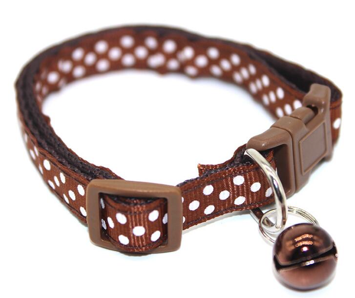 Collar Ajustable con Lunares y Campanilla para Perros y Gatos | 6 Colores