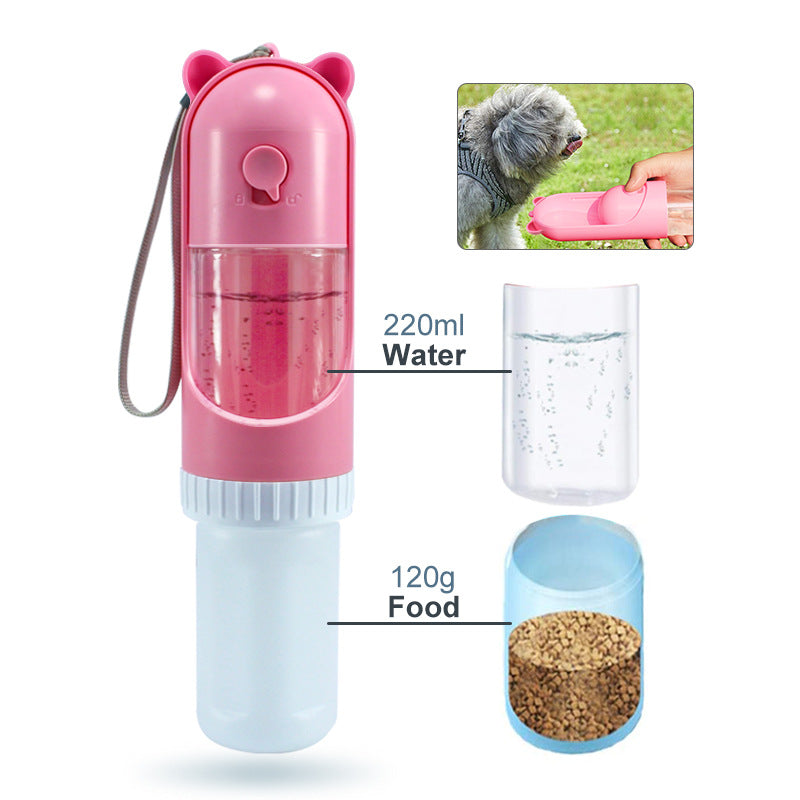 Taza Portátil 2 en 1 para Mascotas. Agua y Comida para Viajes y Exterior.