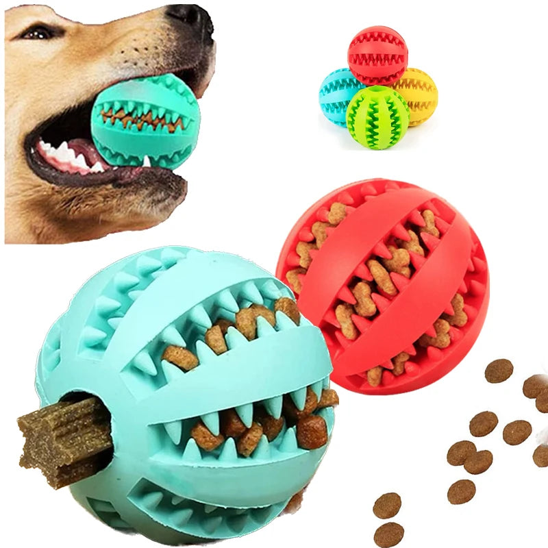 Pelota Interactiva de Goma para Perros y Gatos – Juguete Dispensador de Premios