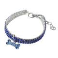 Collar Brillante con cristales y colgante de hueso para Perros y Gatos.
