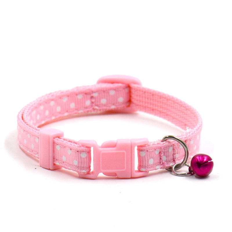 Collar Ajustable con Lunares y Campanilla para Perros y Gatos | 6 Colores