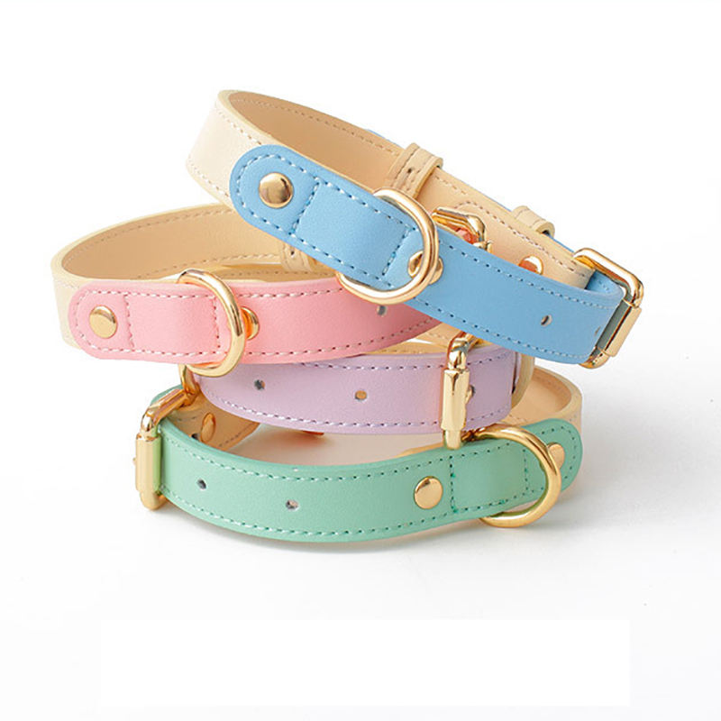 Collar de Cuero Genuino para Perros y Gatos