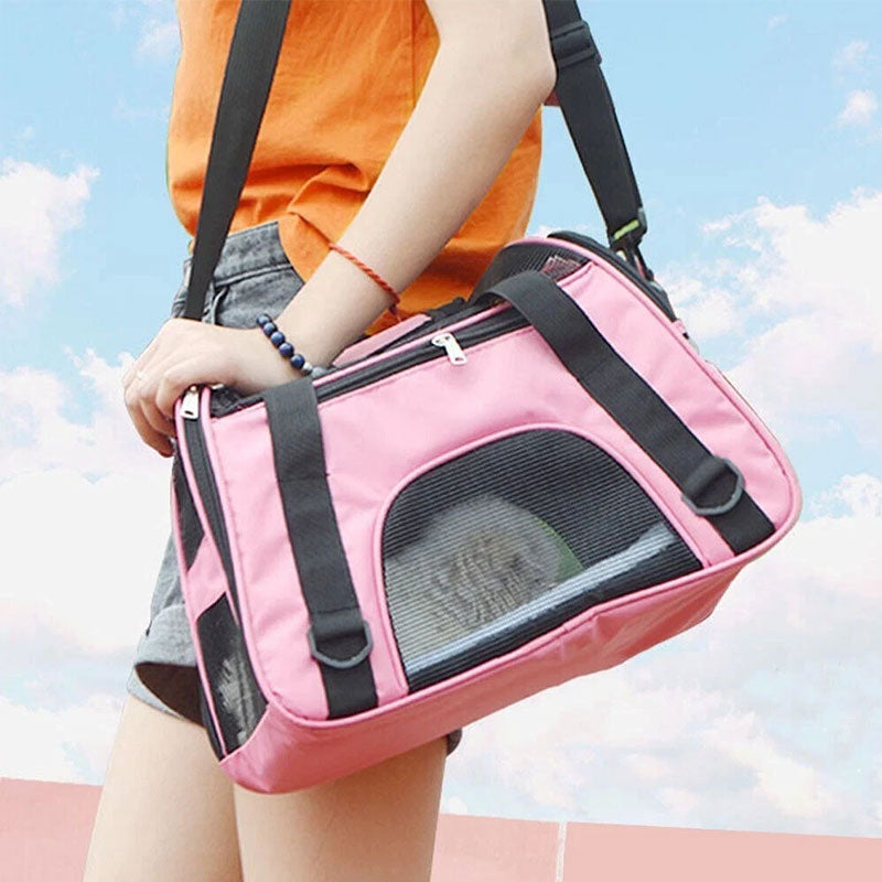 Bolsa Transportadora Plegable y Expandible para Mascotas | Malla Transpirable | 9 Colores