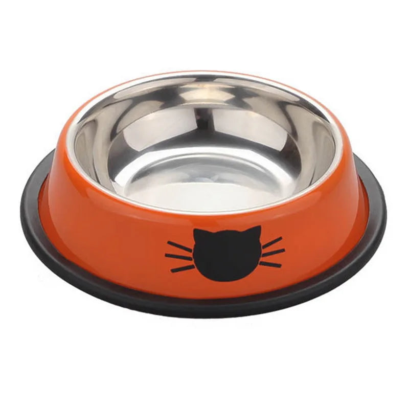 Cuenco de Acero Inoxidable Antideslizante para Perros y Gatos