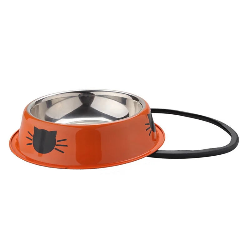 Cuenco de Acero Inoxidable Antideslizante para Perros y Gatos
